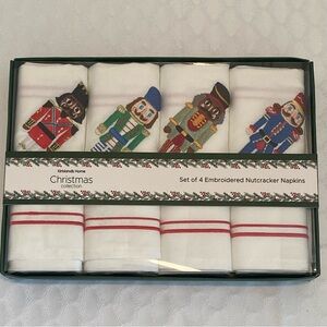 Kirkland’s Home - Set of 4 Embroidered Nutcracker Napkins, 20” x 20”